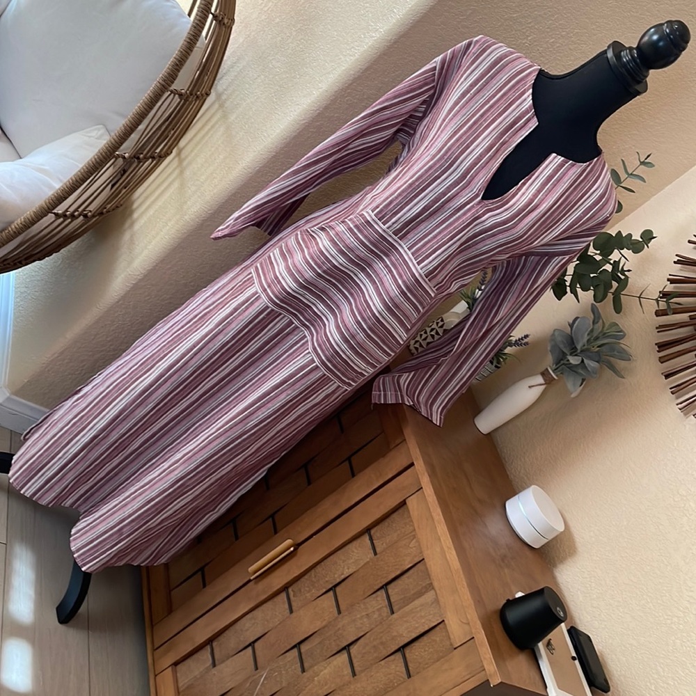 SunnyMe long striped dress- small NWT
